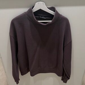 Zara women’s Dark Purple oversized Turtleneck Sweatshirt